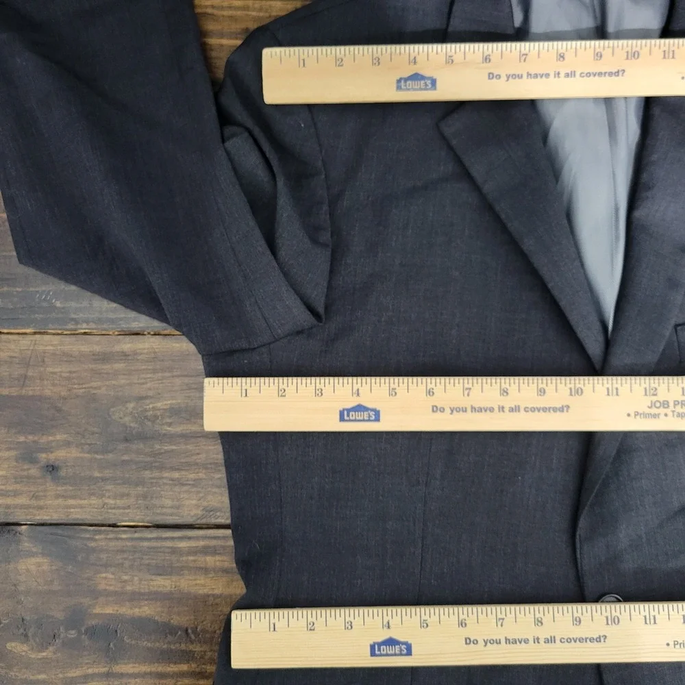 Pronto Uomo Men's Sport‎ Coat Blazer Two Button Charcoal Gray Wool Polyester 42L